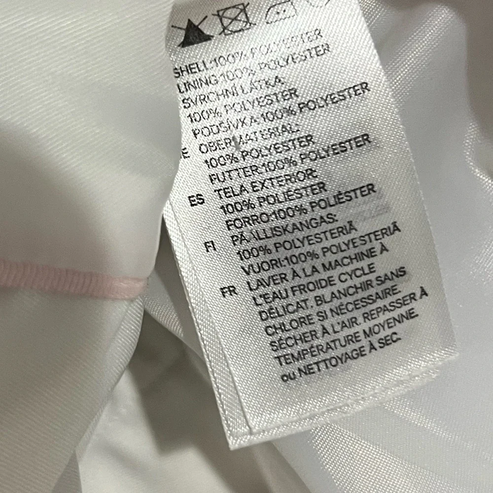 H&M Floral Satin Cropped Jacket Women's 12 Feminine Pink Grey White Snap Front - Picture 3 of 9